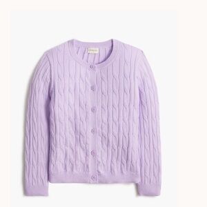 J crew vintage lilac Girls' cable-knit Casey cardigan sweater